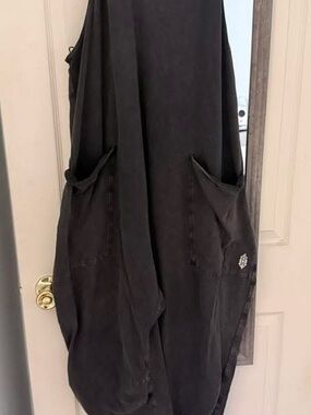 Free People Black Draped Jumpsuit with Pockets